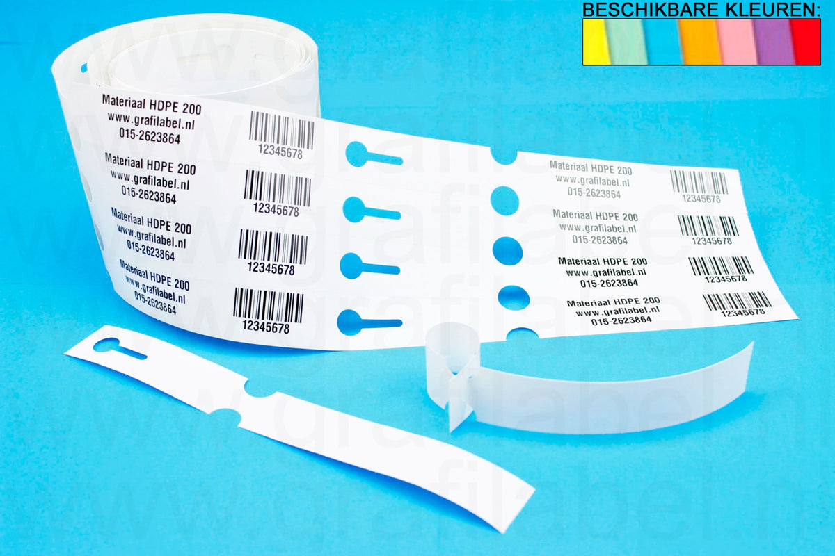 Gekleurd Sleufetiket / Plantenlabel HDPE200 - 25 x 2,5cm (4 baans)
