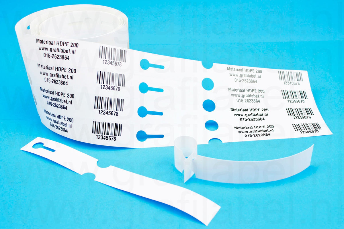 Wit Sleufetiket / Plantenlabel HDPE200 - 20 x 2,5cm (4 baans)