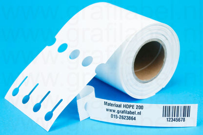 Wit Sleufetiket / Plantenlabel HDPE200 - 25 x 2,5cm (4 baans)