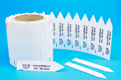 Wit Steeketiket / Plantenlabel PVC350µ - 10 x 2,5cm 