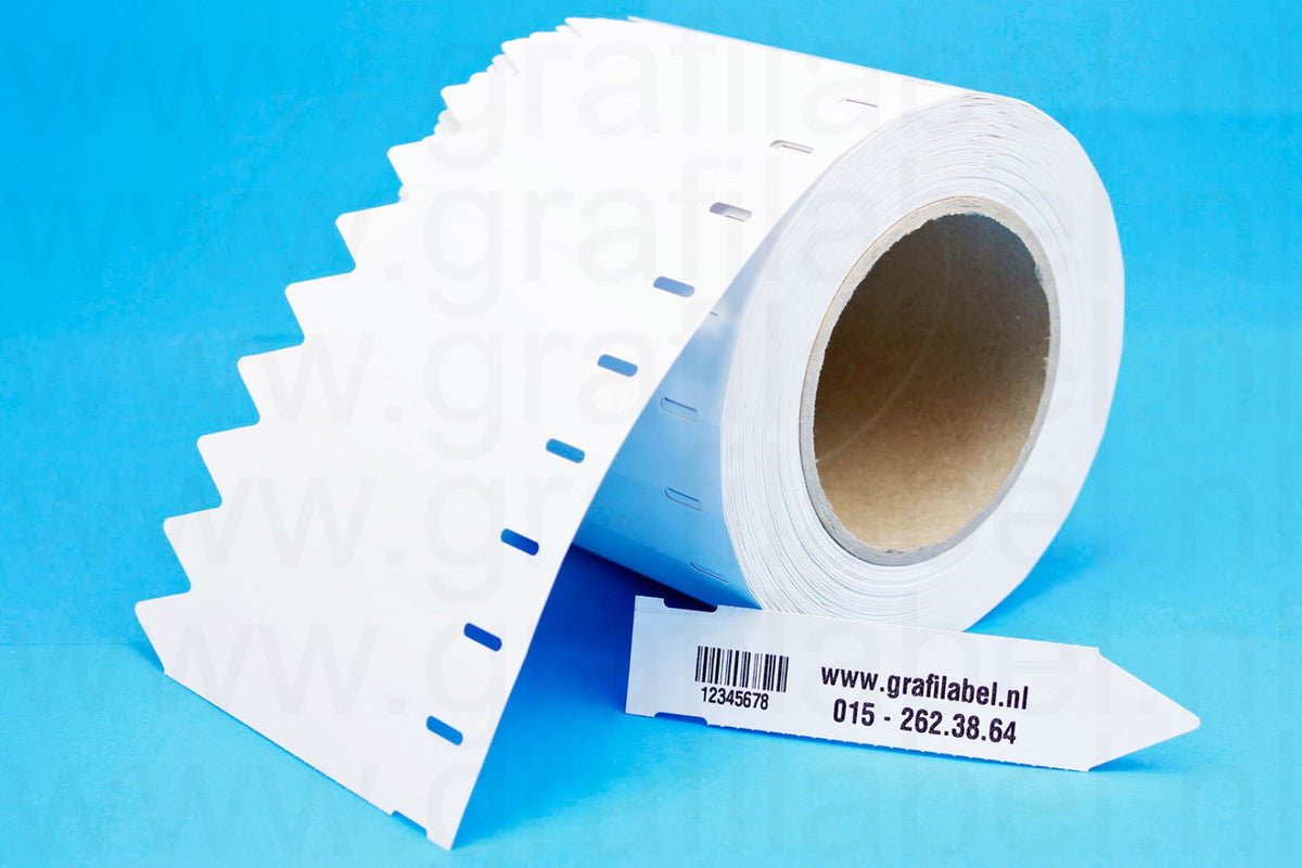 Wit Steeketiket / Plantenlabel PVC350µ - 12 x 2,5cm 