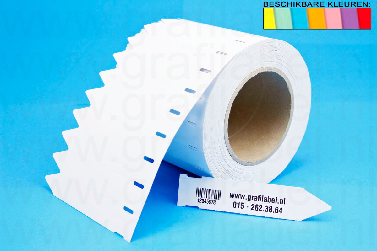 Gekleurd Steeketiket / Plantenlabel PVC350µ - 12 x 3,5cm 