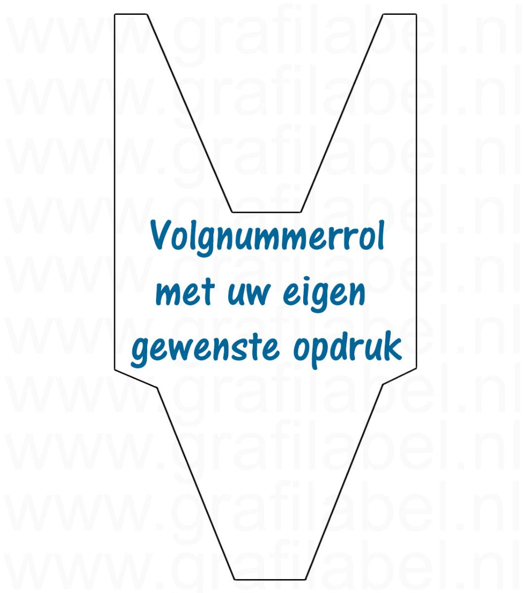 Volgnummerrol wit met uw eigen gewenste opdruk