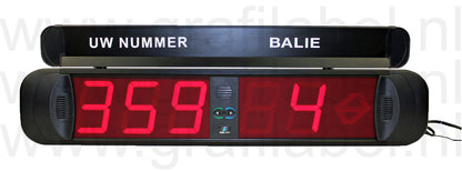 Volgnummersysteem 3 + 2 cijfers met balie aanduiding bedraad incl. bedieningsconsole
