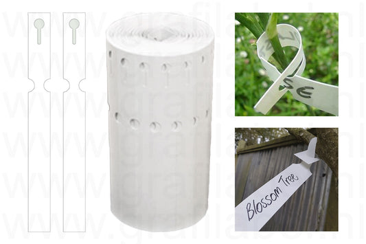 Wit Sleufetiket / Plantenlabel PVC200µ om zelf te beschrijven - 16 x 1,3cm 