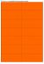 Fluor oranje A4 etiket / Laservel 105x42,4mm - 14 per vel permanent (doos à 200 vel)