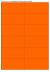 Fluor oranje A4 etiket / Laservel 105x49,5mm - 12 per vel permanent (doos à 200 vel)