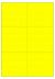 Fluor geel A4 etiket / Laservel 105x99mm - 6 per vel permanent (doos à 200 vel)