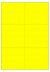 Fluor geel A4 etiket / Laservel 105x99mm - 6 per vel permanent (doos à 200 vel)