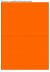 Fluor oranje A4 etiket / Laservel 210x148,5mm - 2 per vel permanent (doos à 200 vel)