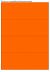 Fluor oranje A4 etiket / Laservel 210x74,25mm - 4 per vel permanent (doos à 200 vel)