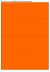 Fluor oranje A4 etiket / Laservel 210x74,25mm - 4 per vel permanent (doos à 200 vel)
