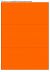 Fluor oranje A4 etiket / Laservel 210x99mm - 3 per vel permanent (doos à 200 vel)