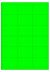 Fluor groen A4 etiket / Laservel 63,5x46,6mm - 18 per vel permanent (doos à 200 vel)