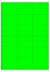 Fluor groen A4 etiket / Laservel 63,5x46,6mm - 18 per vel permanent (doos à 200 vel)