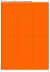 Fluor oranje A4 etiket / Laservel 63,5x46,6mm - 18 per vel permanent (doos à 200 vel)