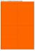 Fluor oranje A4 etiket / Laservel 99,1x139mm - 4 per vel permanent (doos à 200 vel)