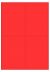 Rood A4 etiket / Laservel 99,1x139mm - 4 per vel permanent (doos à 200 vel)