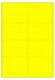 Fluor geel A4 etiket / Laservel 99,1x67,7mm - 8 per vel permanent (doos à 200 vel)