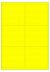 Fluor geel A4 etiket / Laservel 99,1x93,2mm - 6 per vel permanent (doos à 200 vel)
