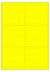 Fluor geel A4 etiket / Laservel 99,1x93,2mm - 6 per vel permanent (doos à 200 vel)