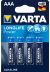 Batterij Varta Longlife Alkaline AAA (LR03) 4-pack