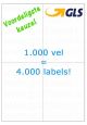 Verzendetiket / Pakketlabel GLS 105x148,5mm - 4 labels per vel - doos à 1.000 vel