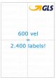 Verzendetiket / Pakketlabel GLS 105x148,5mm - 4 labels per vel - doos à 600 vel