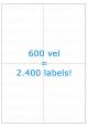 Verzendetiket / Pakketlabel 105x148,5mm - 4 labels per vel - doos à 600 vel