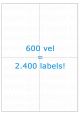 Verzendetiket / Pakketlabel 105x148,5mm - 4 labels per vel - doos à 600 vel