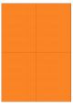 Oranje A4 etiket / Laservel 105x148,5mm - 4 per vel permanent (doos à 200 vel)