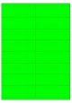Fluor groen A4 etiket / Laservel 105x35mm - 16 per vel permanent (doos à 200 vel)