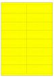 Fluor geel A4 etiket / Laservel 105x35mm - 16 per vel permanent (doos à 200 vel)