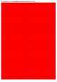 Fluor rood A4 etiket / Laservel 105x35mm - 16 per vel permanent (doos à 200 vel)