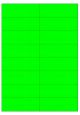 Fluor groen A4 etiket / Laservel 105x37,1mm - 16 per vel permanent (doos à 200 vel)