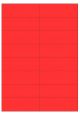 Rood A4 etiket / Laservel 105x37,1mm - 16 per vel permanent (doos à 200 vel)