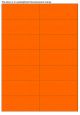 Fluor oranje A4 etiket / Laservel 105x42,4mm - 14 per vel permanent (doos à 200 vel)