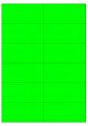 Fluor groen A4 etiket / Laservel 105x49,5mm - 12 per vel permanent (doos à 200 vel)