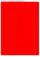 Fluor rood A4 etiket / Laservel 105x49,5mm - 12 per vel permanent (doos à 200 vel)