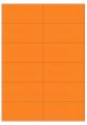 Oranje A4 etiket / Laservel 105x49,5mm - 12 per vel permanent (doos à 200 vel)