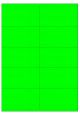 Fluor groen A4 etiket / Laservel 105x56,8mm - 10 per vel permanent (doos à 200 vel)