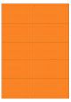 Oranje A4 etiket / Laservel 105x56,8mm - 10 per vel permanent (doos à 200 vel)