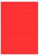 Rood A4 etiket / Laservel 105x56,8mm - 10 per vel permanent (doos à 200 vel)