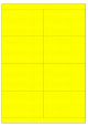 Fluor geel A4 etiket / Laservel 105x67,7mm - 8 per vel permanent (doos à 200 vel)