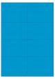 Blauw A4 etiket / Laservel 105x67,7mm - 8 per vel permanent (doos à 200 vel)