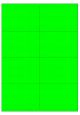 Fluor groen A4 etiket / Laservel 105x71mm - 8 per vel permanent (doos à 200 vel)