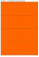 Fluor oranje A4 etiket / Laservel 105x71mm - 8 per vel permanent (doos à 200 vel)