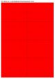 Fluor rood A4 etiket / Laservel 105x71mm - 8 per vel permanent (doos à 200 vel)
