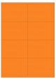 Oranje A4 etiket / Laservel 105x71mm - 8 per vel permanent (doos à 200 vel)