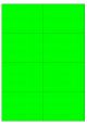 Fluor groen A4 etiket / Laservel 105x74,25mm - 8 per vel permanent (doos à 200 vel)